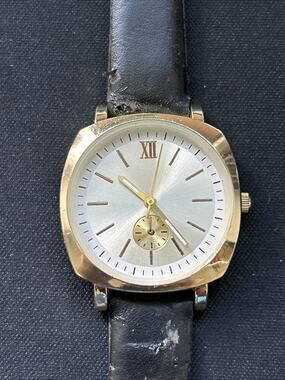 Gold Tone Black Band Women’s Quartz Watch